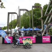 La collecte des déchets alimentaires à vélo cargo au Printemps de Bourges 2024