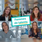 4 Photos de jeunes femmes avec le texte Femmes de talents