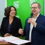 Laurence Poirier-Dietz Directrice générale GRDF et Syvain Waserman, président directeur général de l’ADEME