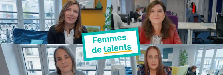 4 Photos de jeunes femmes avec le texte Femmes de talents