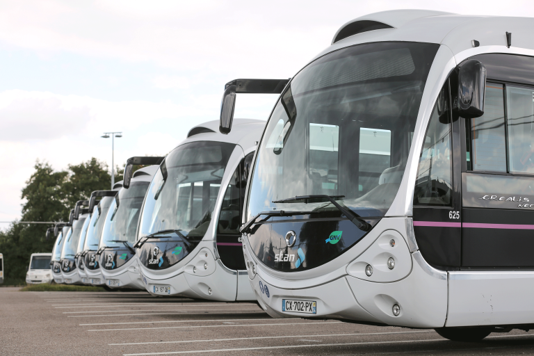 Flotte de bus au BioGNV à Nancy.