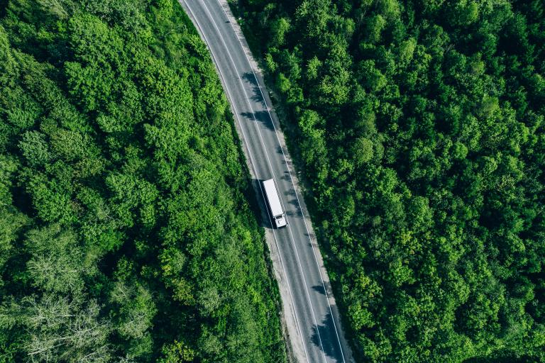 Camion vu du ciel.
