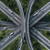 Autoroute photographiée au Royaume-Uni.