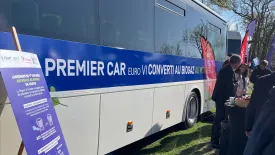 Bus rétrofité au biogaz en Sarthe