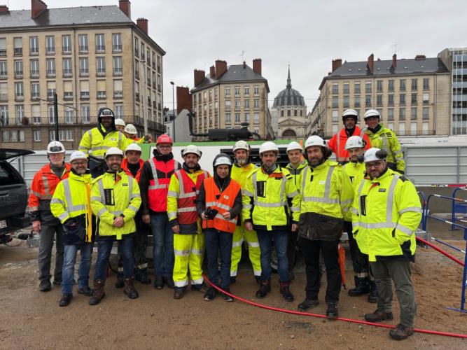 Les équipes de GRDF sur le chantier de réinjection à Nantes